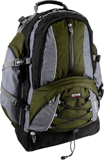 תרמיל גב 80 ליטר דגם Porter מבית Outdoor - צבע אפור/ירוק זית