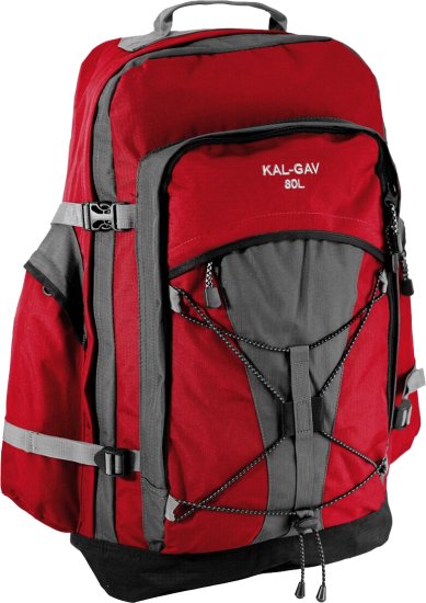 תרמיל גב 80 ליטר מבית Kal Gav - צבע אפור/אדום