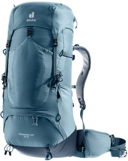 תיק גב 50+10 ליטר דגם Deuter Aircontact Lite – צבע כחול אטלנטי
