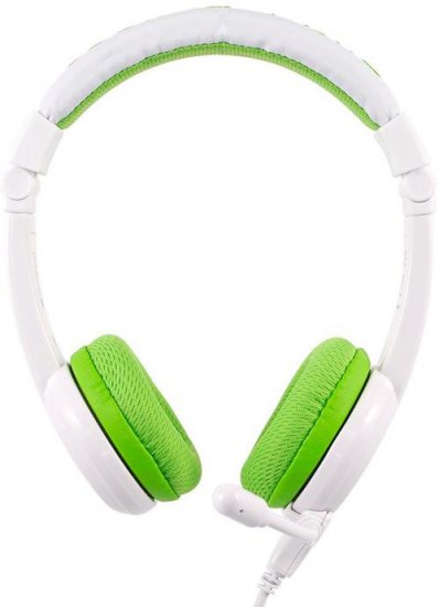 מציאון ועודפים - אוזניות מתקפלות עם הגבלת ווליום ומיקרופון לילדים +BuddyPhones School - צבע ירוק
