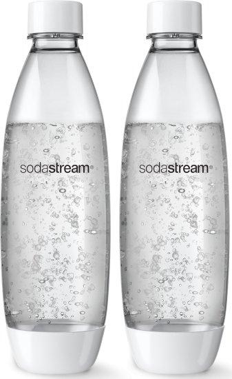 זוג בקבוקי פלסטיק בנפח 1 ליטר Sodastream Fuse - צבע לבן