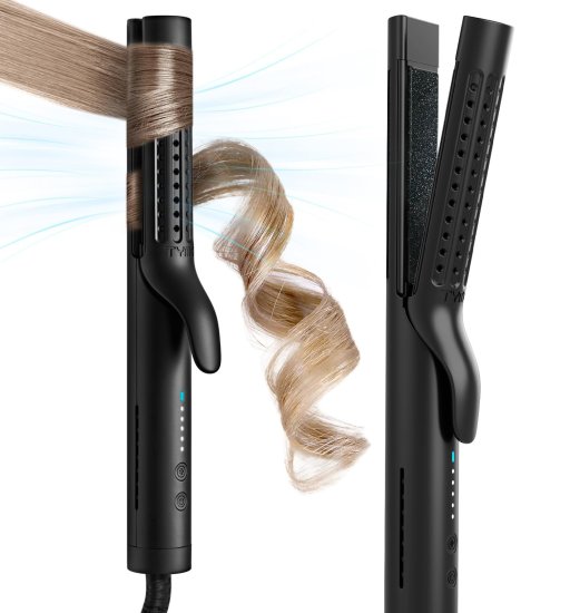 מציאון ועודפים - TYMO - מחליק ומסלסל שיער 2 ב-1 Airflow HC506 - צבע שחור