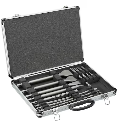 סט 15 חלקים מקדחים ואיזמלים SDS-Plus + מזוודה קשיחה מבית DeWalt