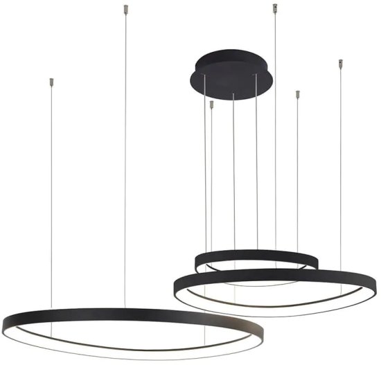 מנורת תלייה P3 146W מבית Semicom - צבע שחור - גוון תאורה 3000K