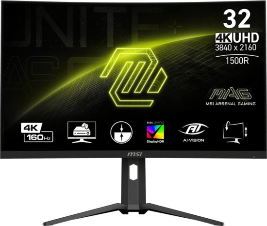 מסך מחשב גיימינג קעור 31.5 אינץ' MSI MAG 321CUP VA UHD 160Hz