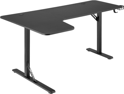 שולחן מחשב גיימינג בצורת Brateck GMD09-2 L – צבע שחור