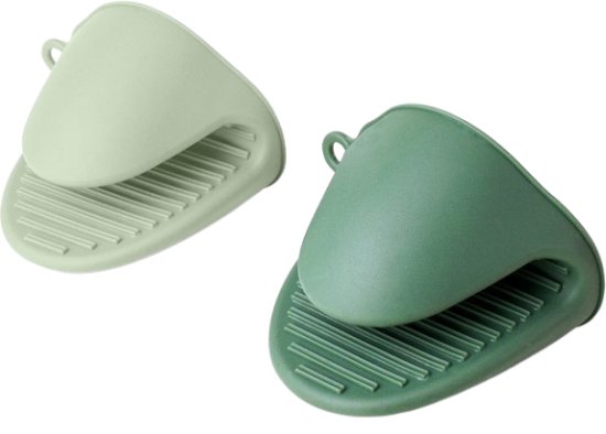 זוג כפפות סיליקון לאחיזה עמידות לחום מבית Ibili - צבע ירוק