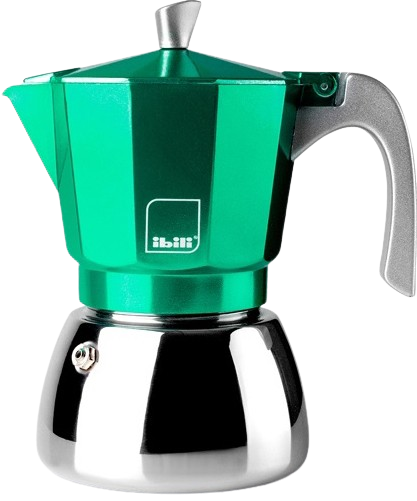 מקינטה אלומיניום / נירוסטה אינדוקציה ל-3 כוסות קפה Ibili Elba - צבע ירוק