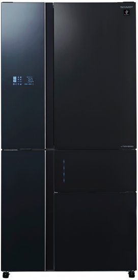 מקרר 5 דלתות מקפיא תחתון 661 ליטר אינוורטר Sharp SJ-R9731 - צבע זכוכית שחורה