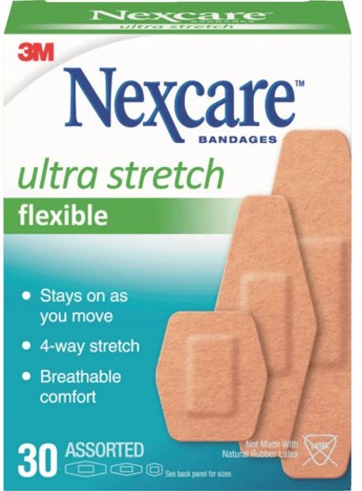 פלסטרים אולטרה נמתחים מבית Nexcare - סך הכל 30 יחידות
