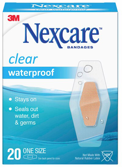 פלסטרים שקופים ועמידים למים מבית Nexcare - סך הכל 20 יחידות