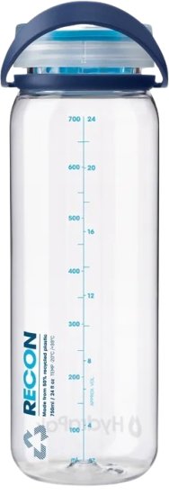 בקבוק שתיה 750 מ"ל HydraPak Recon – צבע שקוף/כחול נייבי
