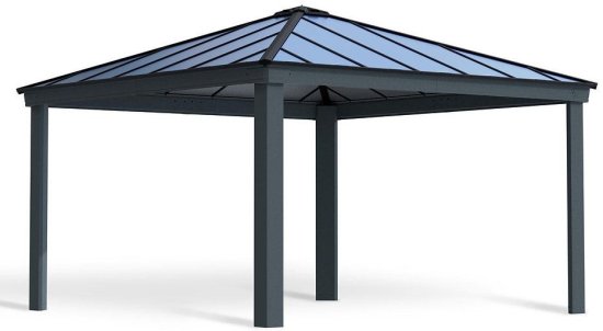 גזיבו לגינה דגם Dallas מבית Palram – בגודל 4.3X4.3 מטר – צבע אפור