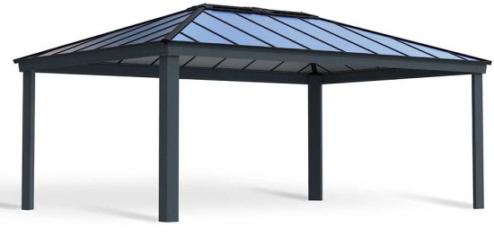 גזיבו לגינה דגם Dallas מבית Palram – בגודל 4.3X6.1 מטר – צבע אפור