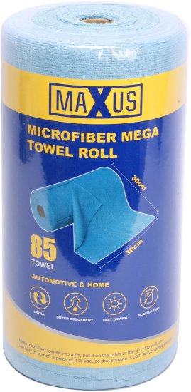 גליל מטליות מייקרופיבר 30x30 ס''מ Maxus - תכולה 85 יחידות