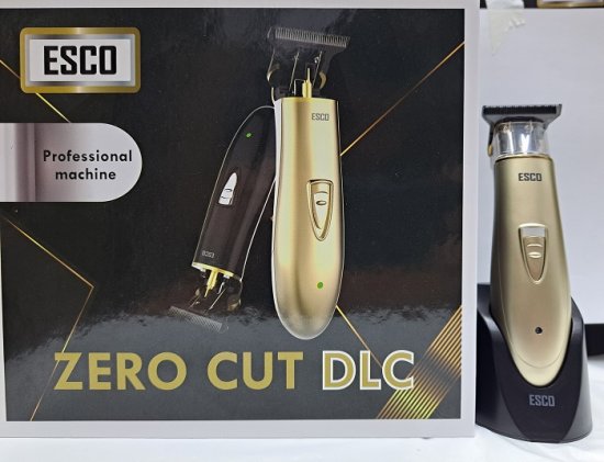 מכונת תספורת מקצועית נטענת לפינישים ועיצוב זקן ESCO Professional Hair Clipper Zero Cut DLC for Finishes 703 - צבע שחור