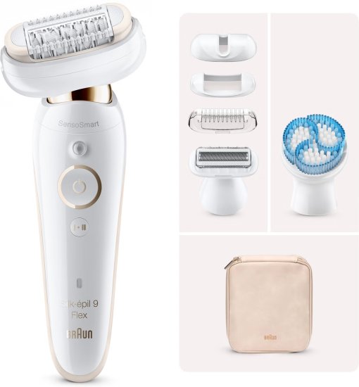מסיר שיער נטען לגילוח רטוב ויבש Braun Epilator Silk Epil 9 Flex