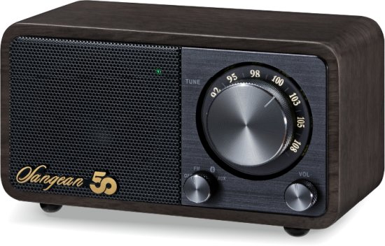 רדיו נייד SANGEAN WR-7 Anniversary Wooden Analog Radio With Bluetooth - צבע אגוז כהה