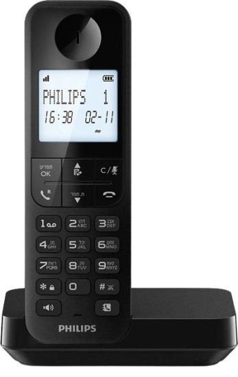 טלפון אלחוטי Philips D2701B/25 – צבע שחור