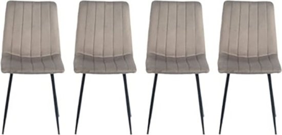 סט 4 כיסאות מרופדים לפינת האוכל דגם Torino מבית Brand Direct – צבע אפור