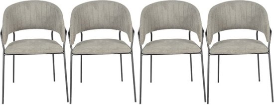 סט 4 כיסאות מרופדים לפינת האוכל דגם Sorento מבית Brand Direct – צבע אפור