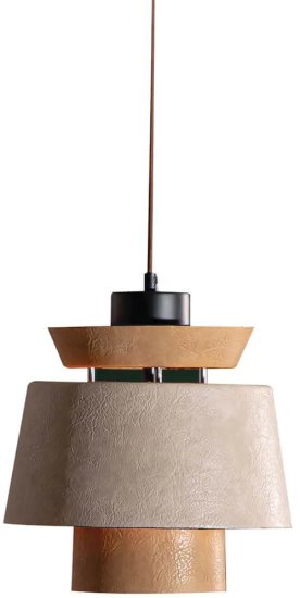 מנורת תליה הברגה E27 דגם CLODIN קוטר 25 ס"מ מבית Semicom – צבע חום