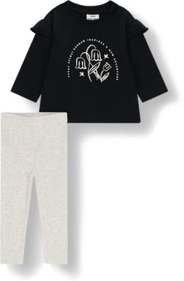 סט חולצה וטייץ מבד ריב לתינוקות 6-12 חודשים Minene – שחור