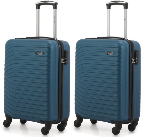 זוג טרולי עליה למטוס 20 אינץ' דגם Torrino מבית Swiss Voyager – צבע כחול