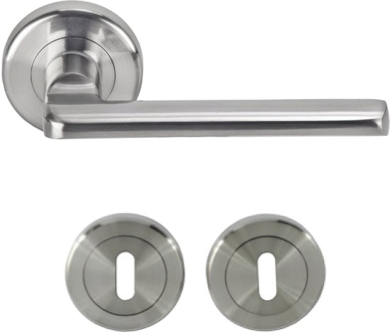 ידיות דלת פנים דגם ברגמו + זוג רוזטות מפתח 0 מבית Yale - צבע ניקל – תמונה 2