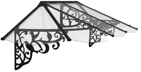 גגון 268X88 ס''מ דגם Lily מבית Palram - צבע שחור שקוף