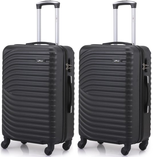 זוג טרולי עליה למטוס 20 אינץ' דגם Torrino מבית Swiss Voyager - צבע שחור