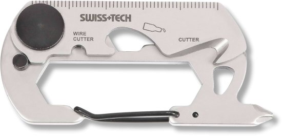 מולטיטול רב תכליתי עם 13 פונקציות SWISS+TECH Carabiner - צבע כסוף