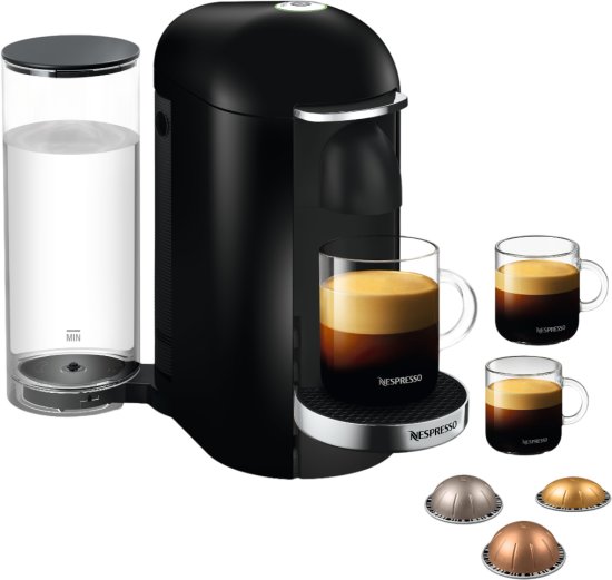 מכונת קפה Nespresso VertuoPlus - צבע שחור - שנה אחריות יבואן רשמי