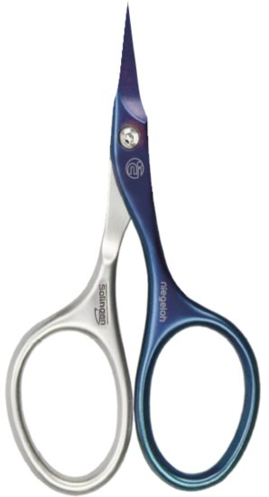 מספריים מחודדות מטיטניום לעור מסביב לציפורן - הקוטיקולה סדרת Inox Style Titanium מבית Niegeloh Solingen - צבע כחול