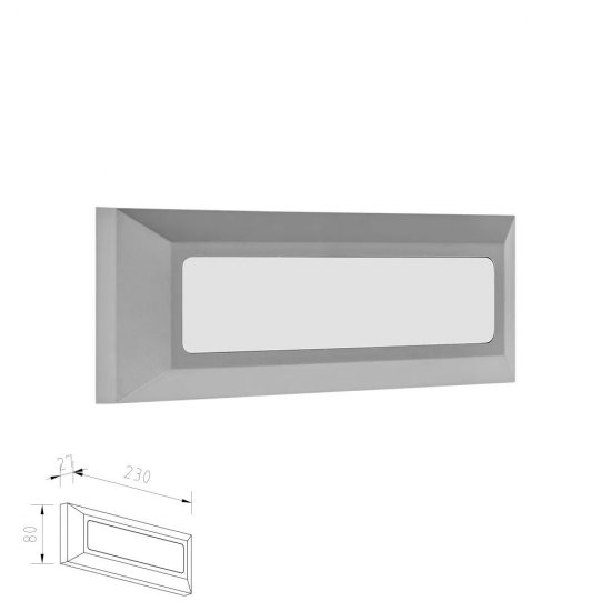 מציאון ועודפים - מנורת קיר חומה מלבני אפור S-60078-GR-CCT