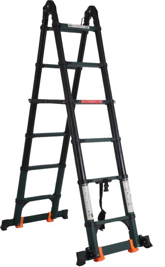 סולם אלומיניום פרימיום טלסקופי כפול 8 שלבים (16 סה''כ) 5 מטר Telescopic Army