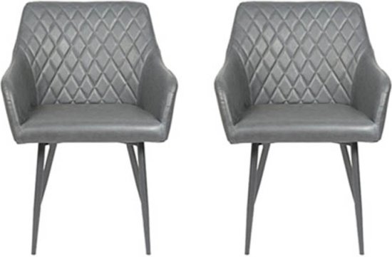 סט 2 כיסאות לפינת האוכל דגם Napoli מבית Brand Direct - צבע אפור
