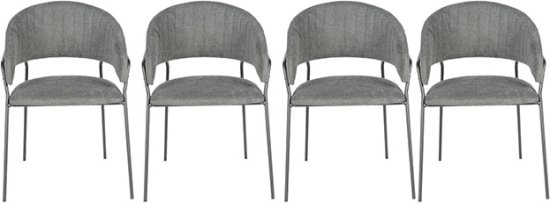 סט 4 כיסאות מרופדים לפינת האוכל דגם Sorento מבית Brand Direct - צבע אפור כהה