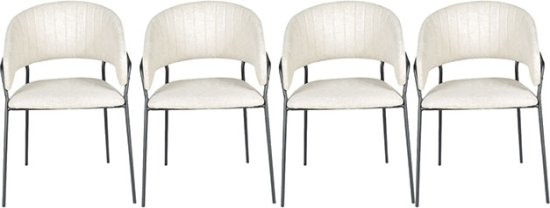 סט 4 כיסאות מרופדים לפינת האוכל דגם Sorento מבית Brand Direct - צבע לבן