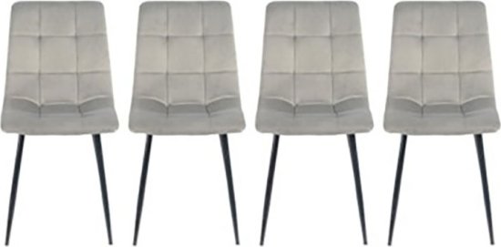 סט 4 כיסאות מרופדים לפינת האוכל דגם Verona מבית Brand Direct - צבע אפור בהיר