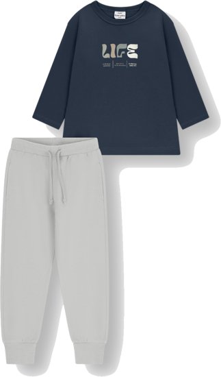 סט חולצה ומכנסיים 3-4 Minene - כחול נייבי