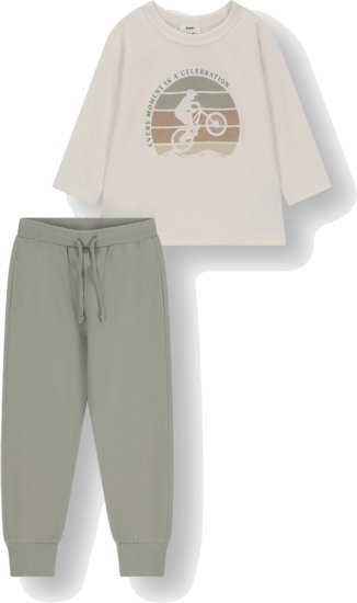 סט חולצה ומכנסיים 5-6 Minene - שמנת