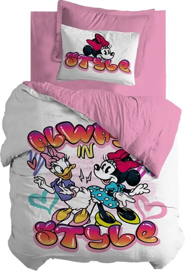 סט מצעים מיקרופייבר 90x200 ס''מ דגם Mini And Daisy In Style מבית Homestyle