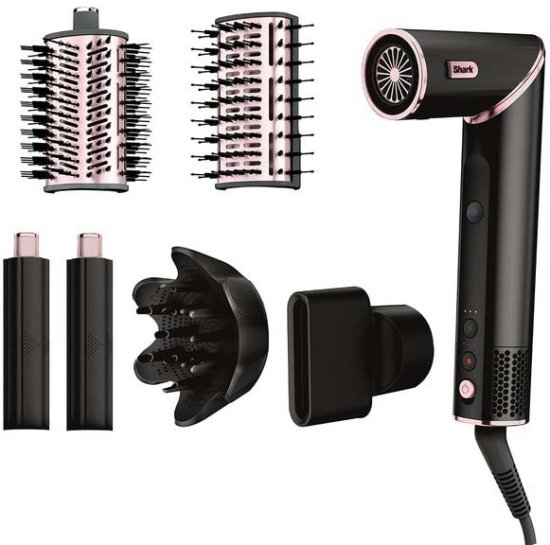 ערכת עיצוב יוקרתית לשיער מחליק ומסלסל שיער 5 ב-1 Shark FlexStyle - צבע שחור