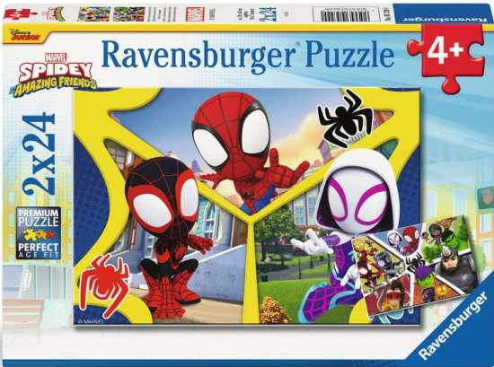 פאזל 2X24 חלקים מבית Ravensburger - ספיידי וחבריו המופלאים