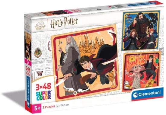 3 פאזלים צבעוניים 48 חלקים מבית Clementoni - הארי פוטר