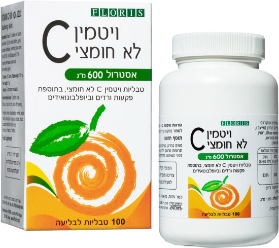 Floris - ויטמין C לא חומצי אסטרול 600 - סך הכל 100 טבליות