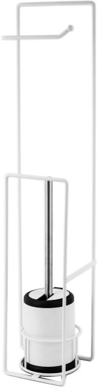 מעמד לנייר טואלט + מברשת אסלה מבית Aquila - צבע לבן – תמונה 3