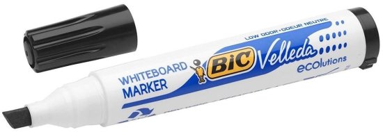 טוש ללוח מחיק ראש שטוח BIC Velleda Ecolutions Fine - שחור – תמונה 3