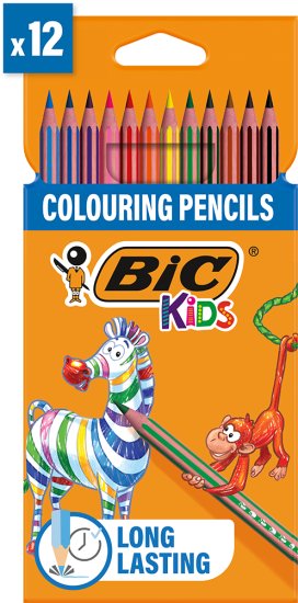 חבילת 12 עפרונות צבעוניים BIC Kids Evolution Stripes – תמונה 3